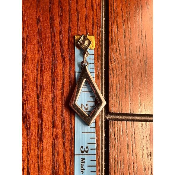 Geometric Drop Steel Gray Metal Earrings! - Picture 7 of 8